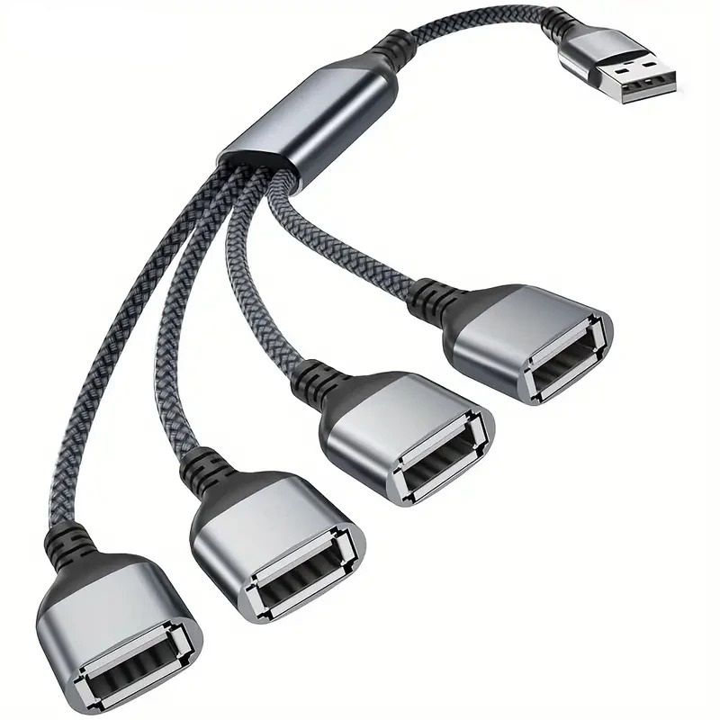 4 in 1 USB Splitter Cable USB 2.0 Power Extender 1 to 4 Adapter Hub