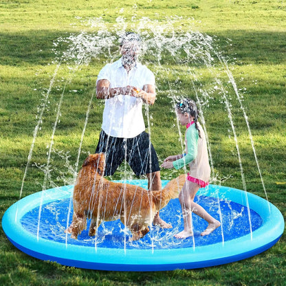 Non-Slip Splash Pad for Kids & Dogs – Thickened Summer Sprinkler Play Mat (100/170cm)