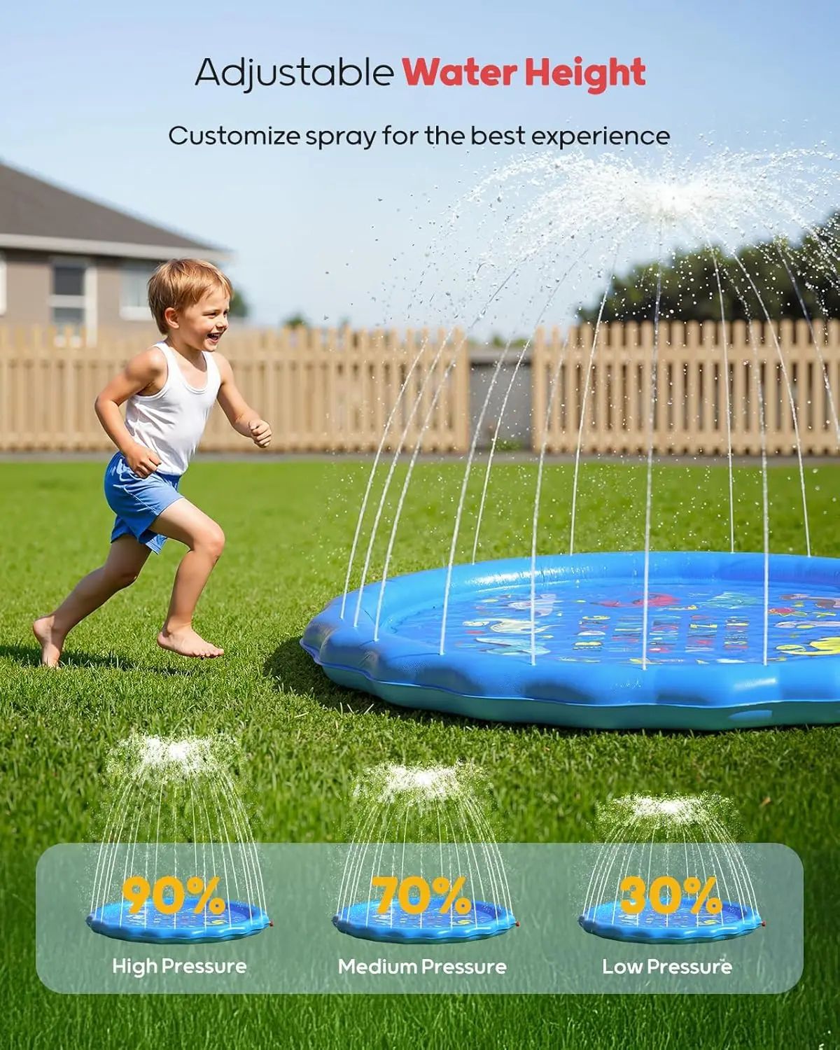NonSlip Splash Pad For Kids  Dogs  Thickened Summer Sprinkler Play Mat 100170cm 2