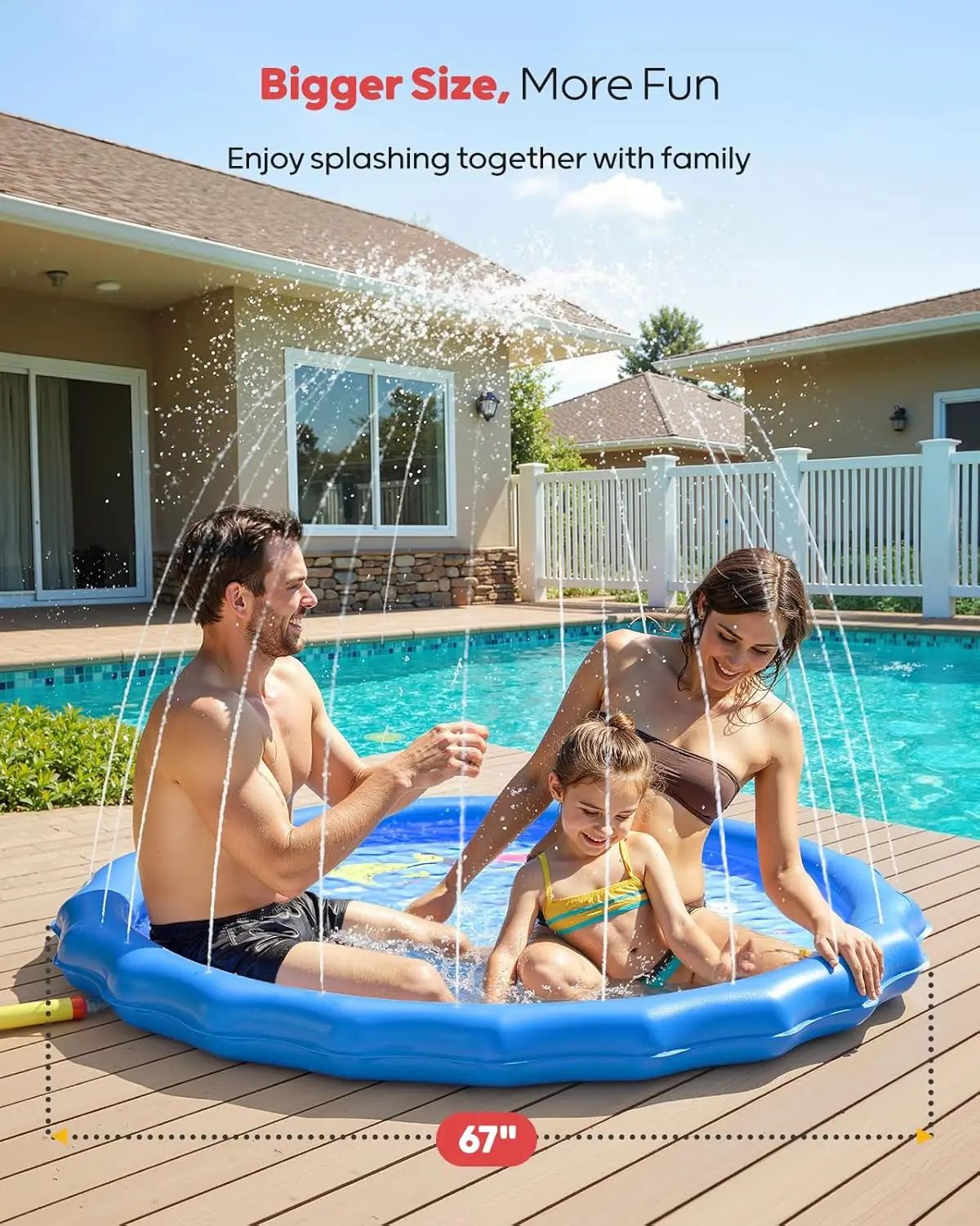 NonSlip Splash Pad For Kids  Dogs  Thickened Summer Sprinkler Play Mat 100170cm 3