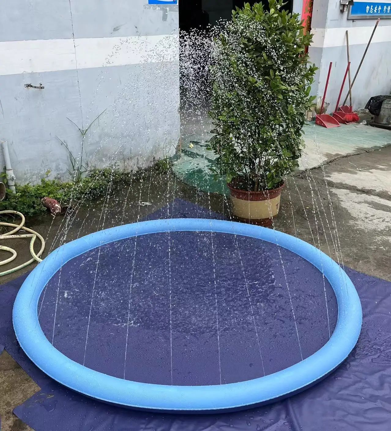 NonSlip Splash Pad For Kids  Dogs  Thickened Summer Sprinkler Play Mat 100170cm 7