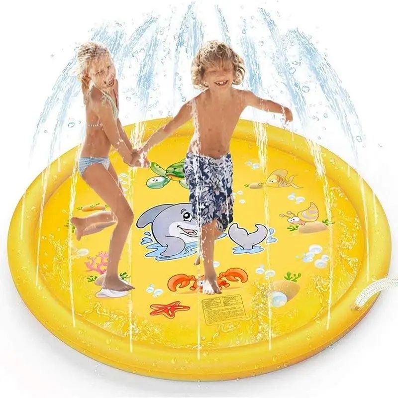 NonSlip Splash Pad For Kids  Dogs  Thickened Summer Sprinkler Play Mat 100170cm 9