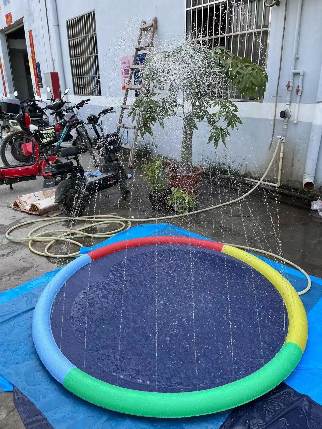 NonSlip Splash Pad For Kids  Dogs  Thickened Summer Sprinkler Play Mat 100170cm 15