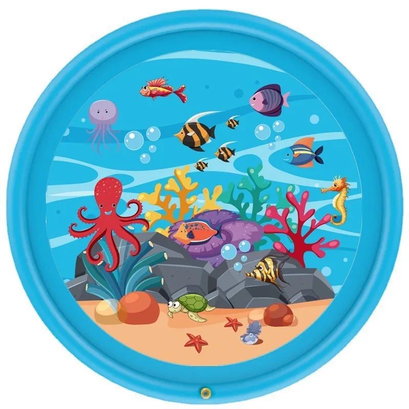 NonSlip Splash Pad For Kids  Dogs  Thickened Summer Sprinkler Play Mat 100170cm 13