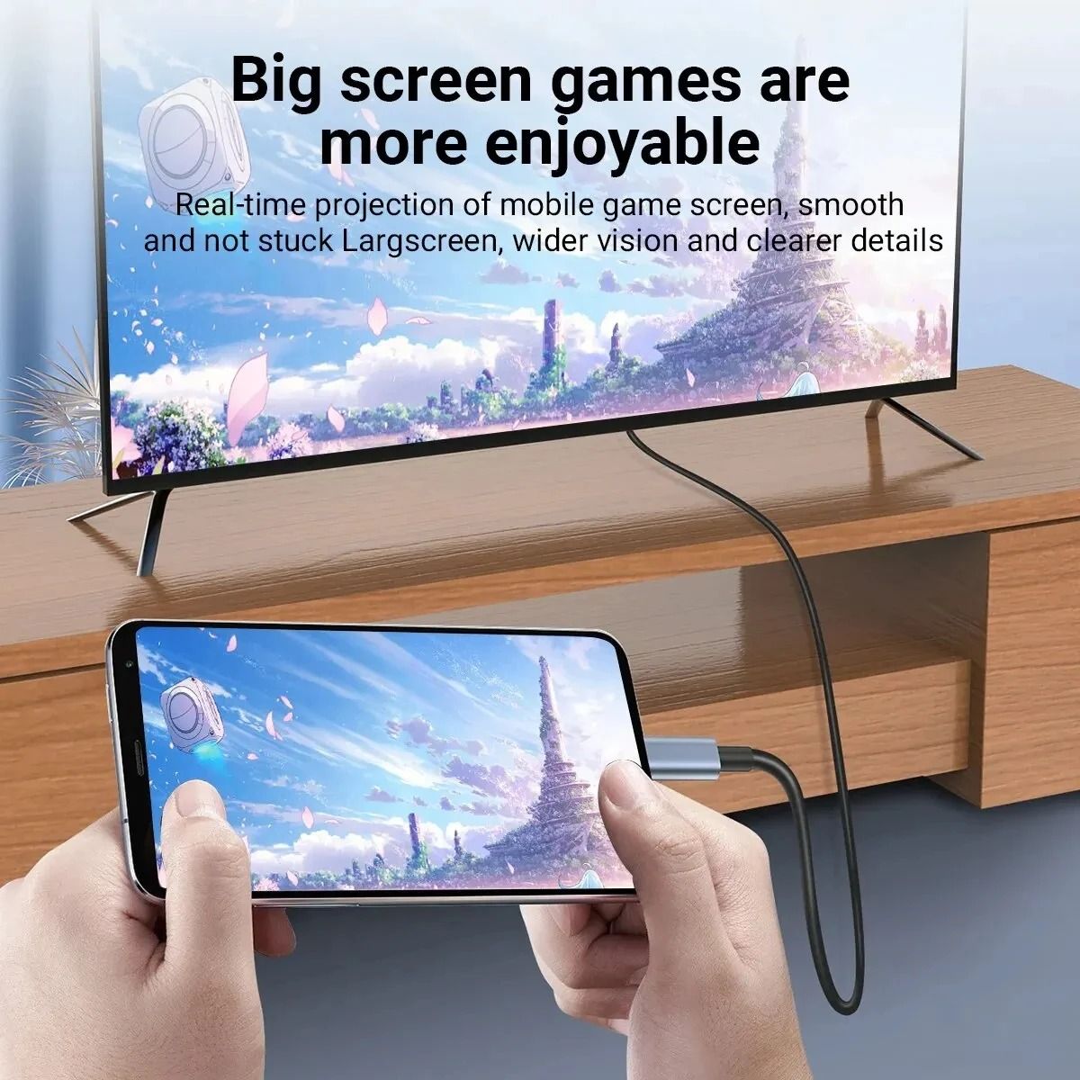 Type C To HDMI Cable 4K 60Hz Screen Projection Video Cable 2 Meter 4