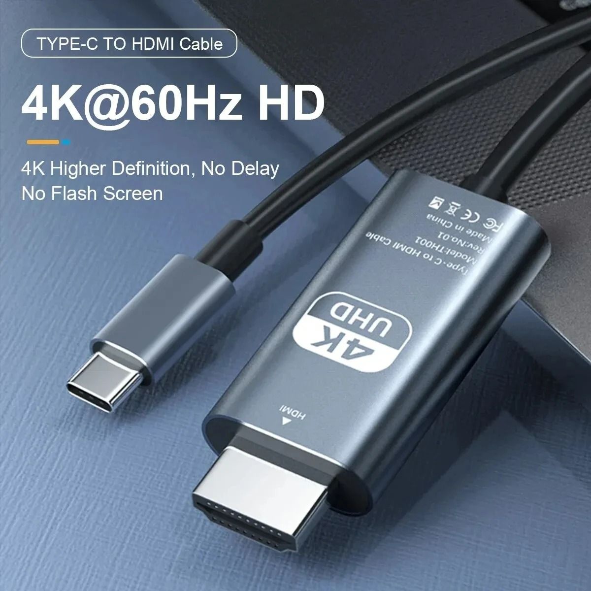 Type C To HDMI Cable 4K 60Hz Screen Projection Video Cable 2 Meter 6