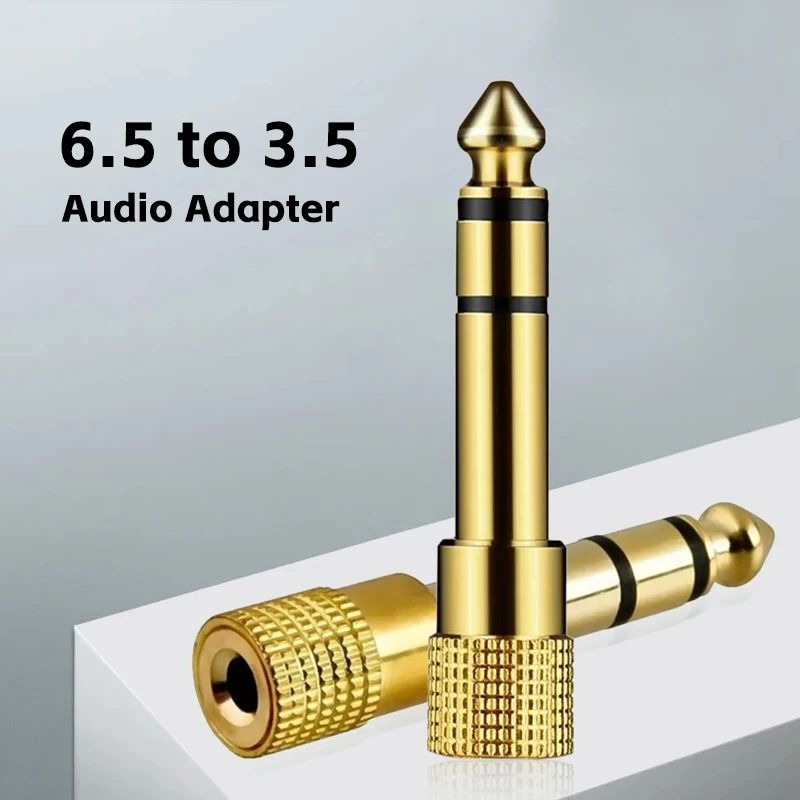 6.35mm Male to 3.5mm Female Audio Adapter Gold Plated AUX Connector