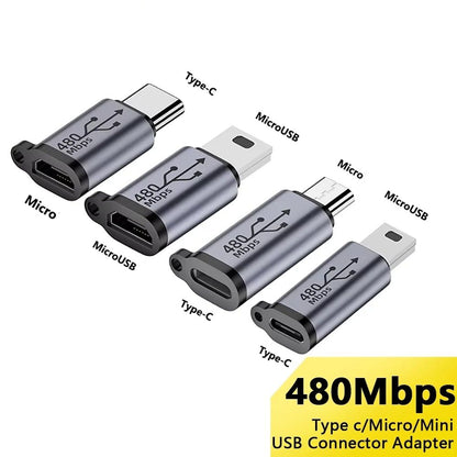 Multi Interface Phone Adapter Type C and Micro USB Converter