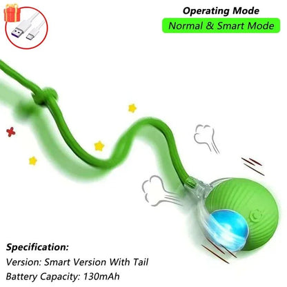 Automatic Rolling Pet Ball With Tail  Rechargeable Smart Interactive Toy For Cats  Dogs 7
