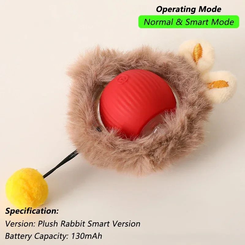 Automatic Rolling Pet Ball With Tail  Rechargeable Smart Interactive Toy For Cats  Dogs 9