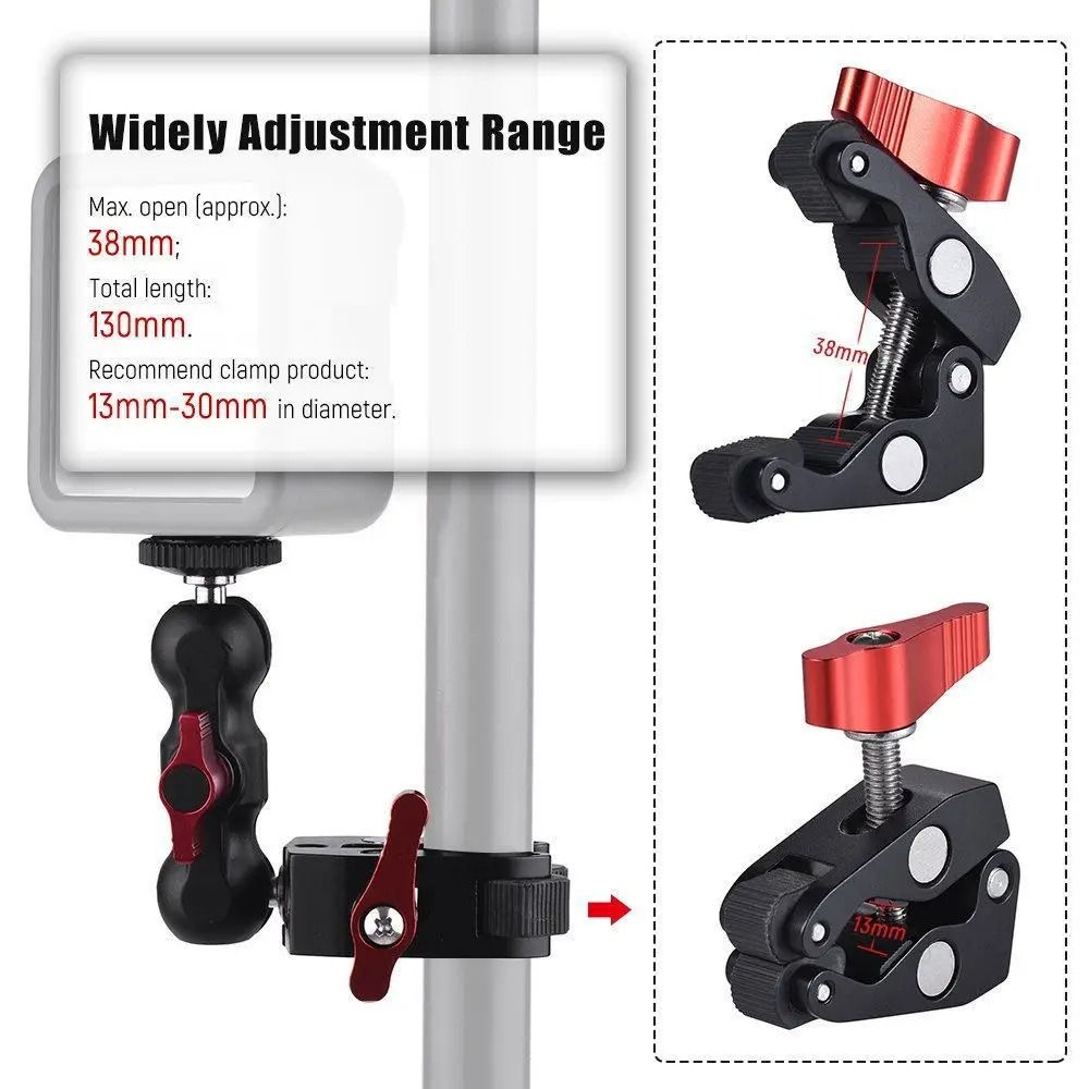 Camera Super Clamp Mount With 360 Degree Ballhead Magic Arm Adapter 4