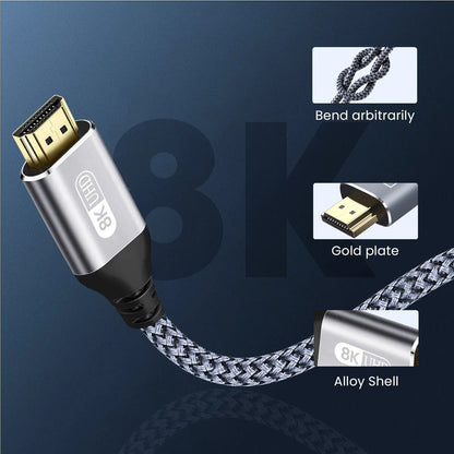 HDMI 21 Cable 8K 60Hz 4K 120Hz Ultra High Speed 48Gbps Video Cord 1