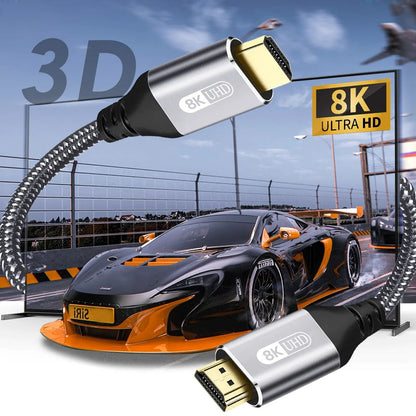 HDMI 21 Cable 8K 60Hz 4K 120Hz Ultra High Speed 48Gbps Video Cord 2