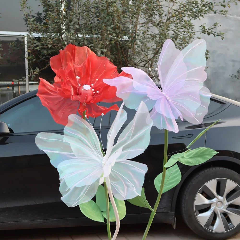 50cm 3D Simulation Butterfly  Large Hanging Gauze Decoration For Weddings Festivals  Outdoor Displa 1