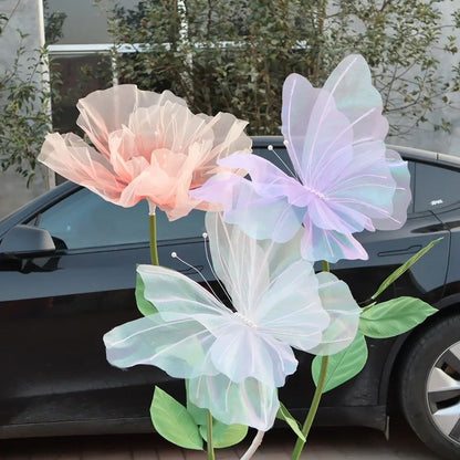 50cm 3D Simulation Butterfly  Large Hanging Gauze Decoration For Weddings Festivals  Outdoor Displa 2
