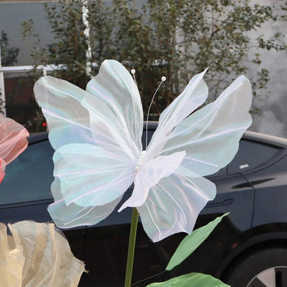 50cm 3D Simulation Butterfly  Large Hanging Gauze Decoration For Weddings Festivals  Outdoor Displa 3