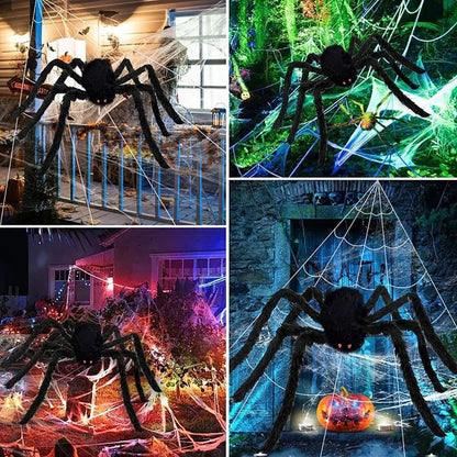 Extra Large Halloween Triangle Spider Web  5M7M Elastic Simulated Spider Web Decoration 3