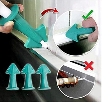 Premium 5Piece Caulking Nozzle  Finishing Spatula Kit  Smooth Sealant  Grout Tool 3