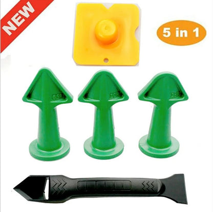 Premium 5Piece Caulking Nozzle  Finishing Spatula Kit  Smooth Sealant  Grout Tool 7