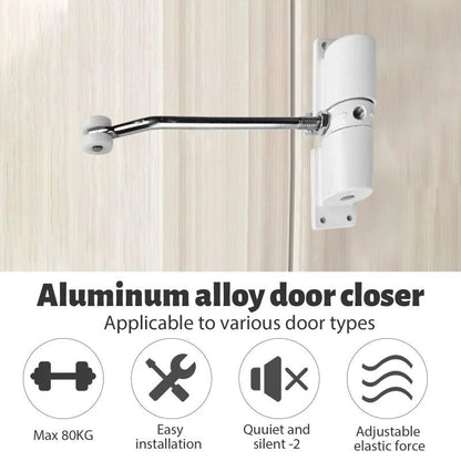 HeavyDuty 180 Automatic Door Closer  Silent Adjustable SelfClosing Hinge 1