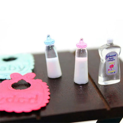 Mini 1 12 Dollhouse Baby Bottle Shampoo And Bibs Set 2
