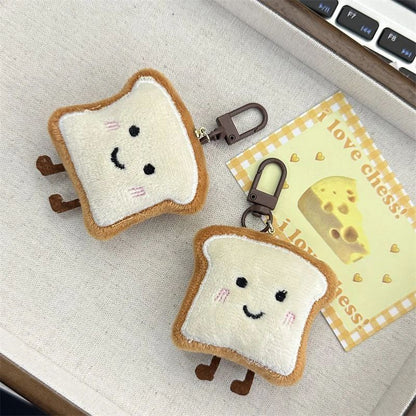 Mini Plush Toast Bread Bag Charm Cute Cartoon Pendant