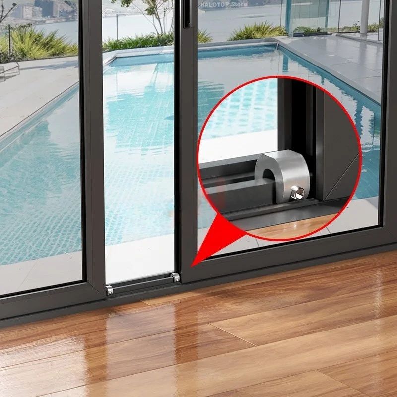 SecureGlide Aluminum Sliding Window  Door Stopper 3510 Pcs  AntiTheft  Child Safety Lock 1