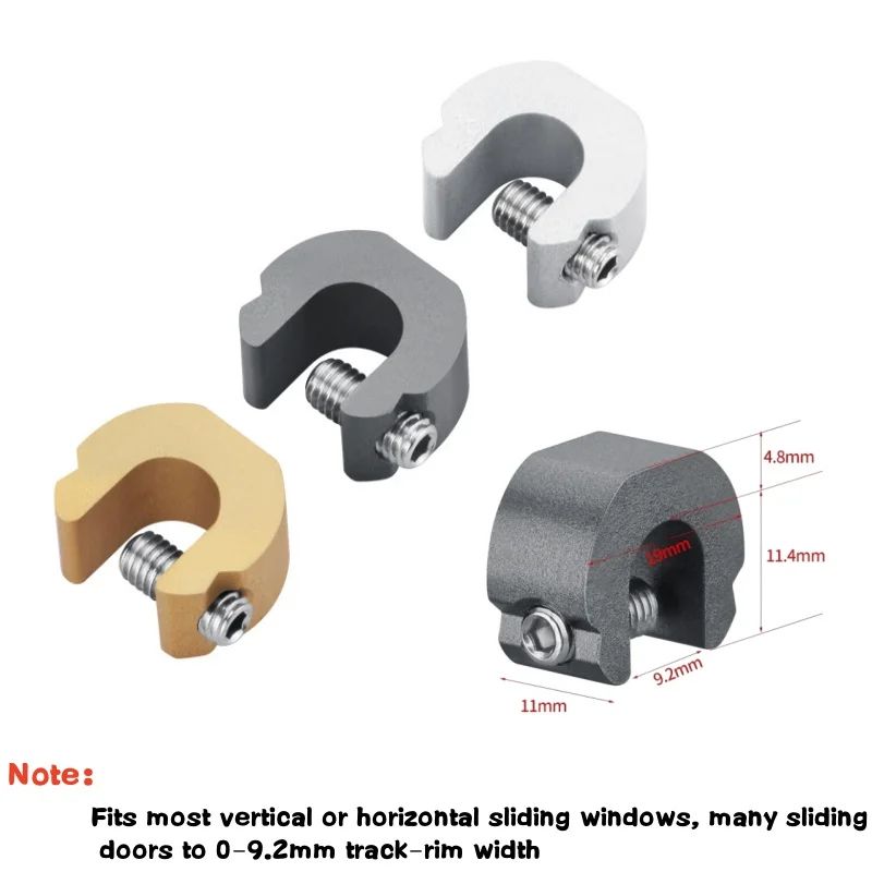 SecureGlide Aluminum Sliding Window  Door Stopper 3510 Pcs  AntiTheft  Child Safety Lock 2