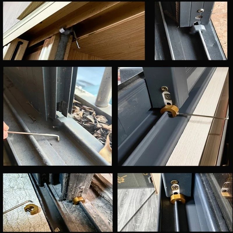 SecureGlide Aluminum Sliding Window  Door Stopper 3510 Pcs  AntiTheft  Child Safety Lock 3