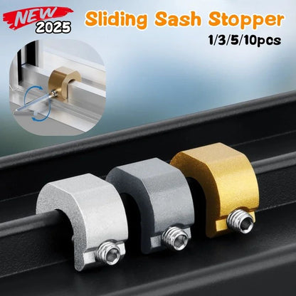 SecureGlide Aluminum Sliding Window  Door Stopper 3510 Pcs  AntiTheft  Child Safety Lock 4