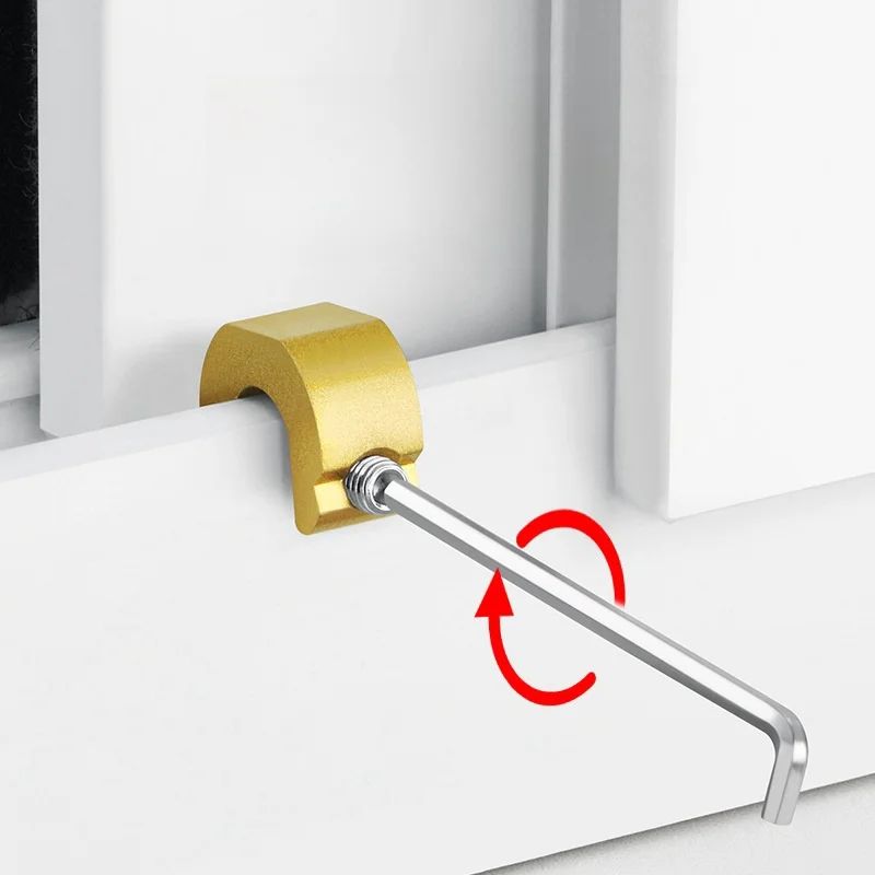 SecureGlide Aluminum Sliding Window  Door Stopper 3510 Pcs  AntiTheft  Child Safety Lock 5
