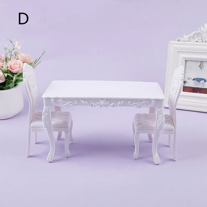 1 6 Scale Mini Dining Table And Chairs Set For BJD Dolls 7