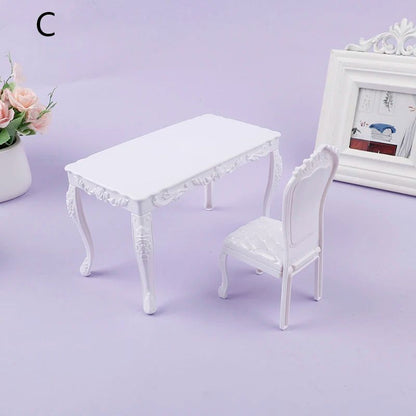 1 6 Scale Mini Dining Table And Chairs Set For BJD Dolls 9