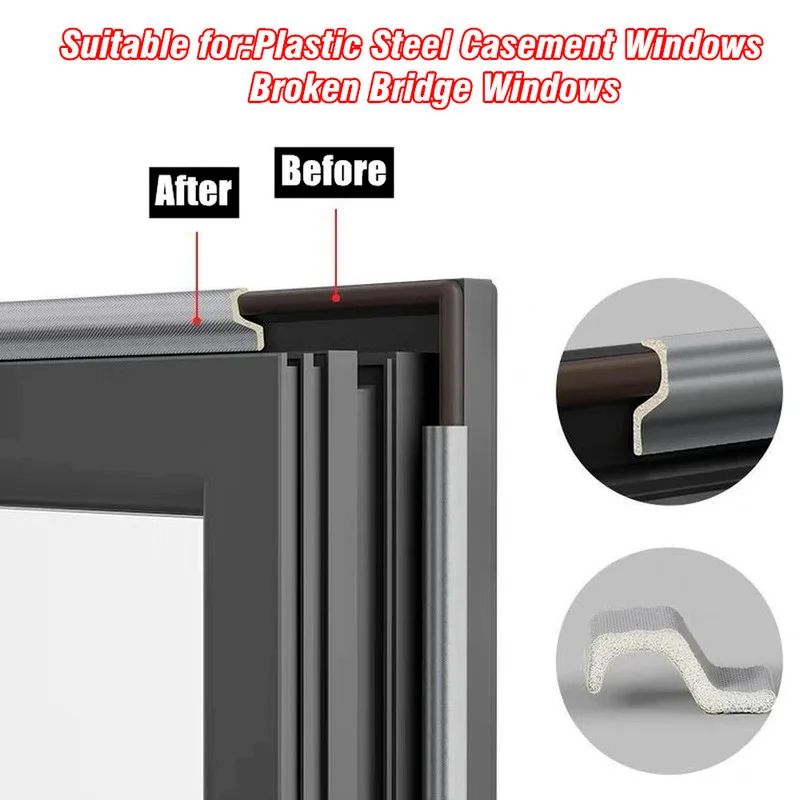 Premium Acoustic Foam Window  Door Seal Strip  SelfAdhesive Weather Stripping Tape 1