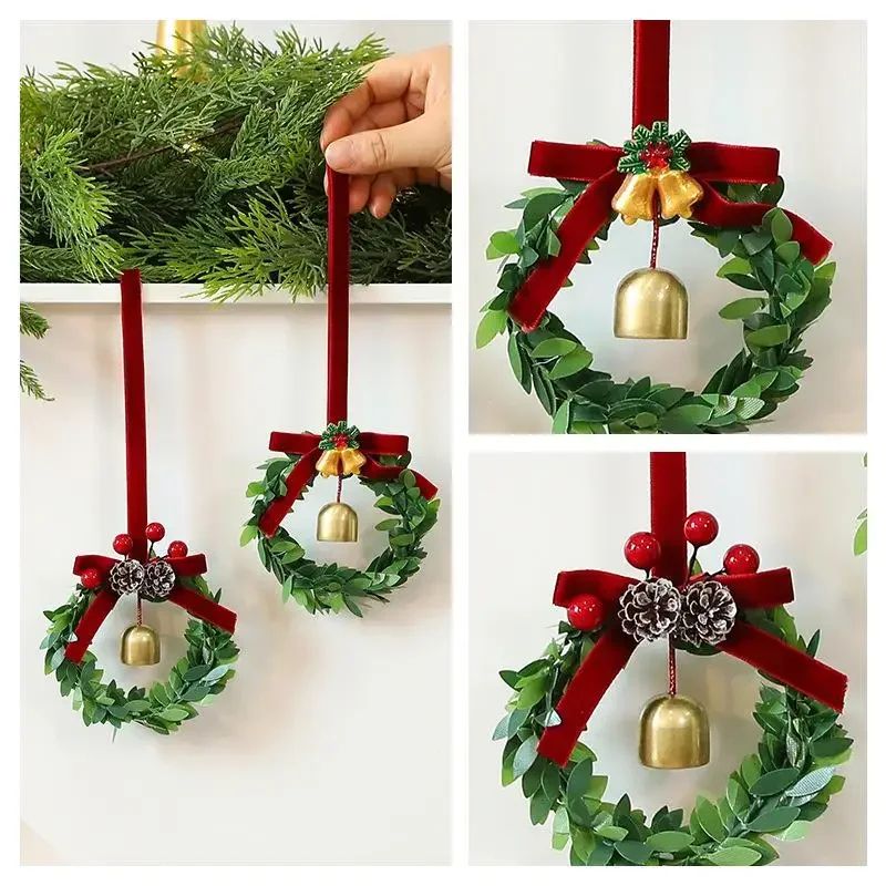 Mini 1 12 Dollhouse Christmas Wreath and Garland Decoration