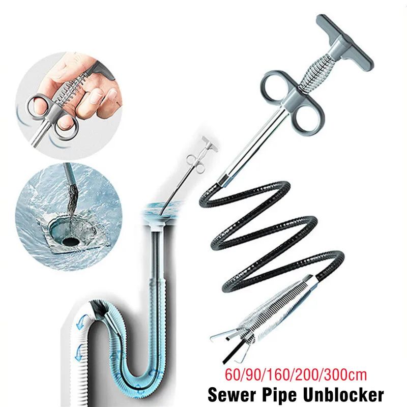 SmartFlow Sewer Pipe Unblocker - Heavy-Duty Drain Snake & Pipe Dredging Tool