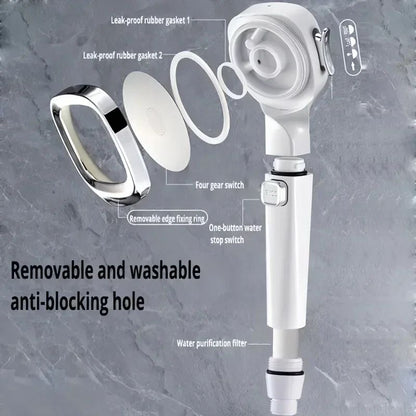 Premium 4Mode High Pressure  WaterSaving Shower Head With OnOff Button 4