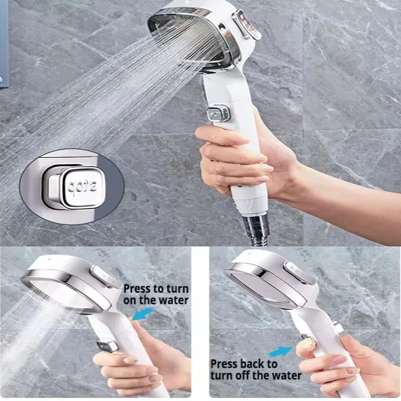 Premium 4Mode High Pressure  WaterSaving Shower Head With OnOff Button 5