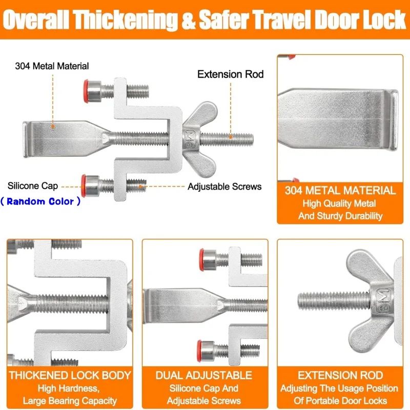 SecureStay Portable Travel Door Lock  DualNut Safety Stopper 2