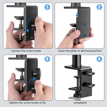 Desk Mount Stand With C Clamp And Ball Head For Cameras Lights And Microphones 3