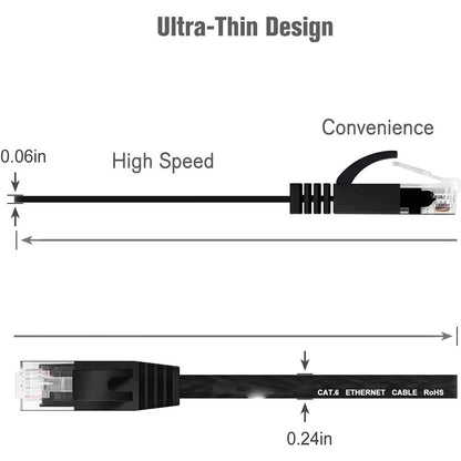 Cat 6 Ethernet Cable Flat High Speed LAN Patch Cord For Router And Network Devices 1
