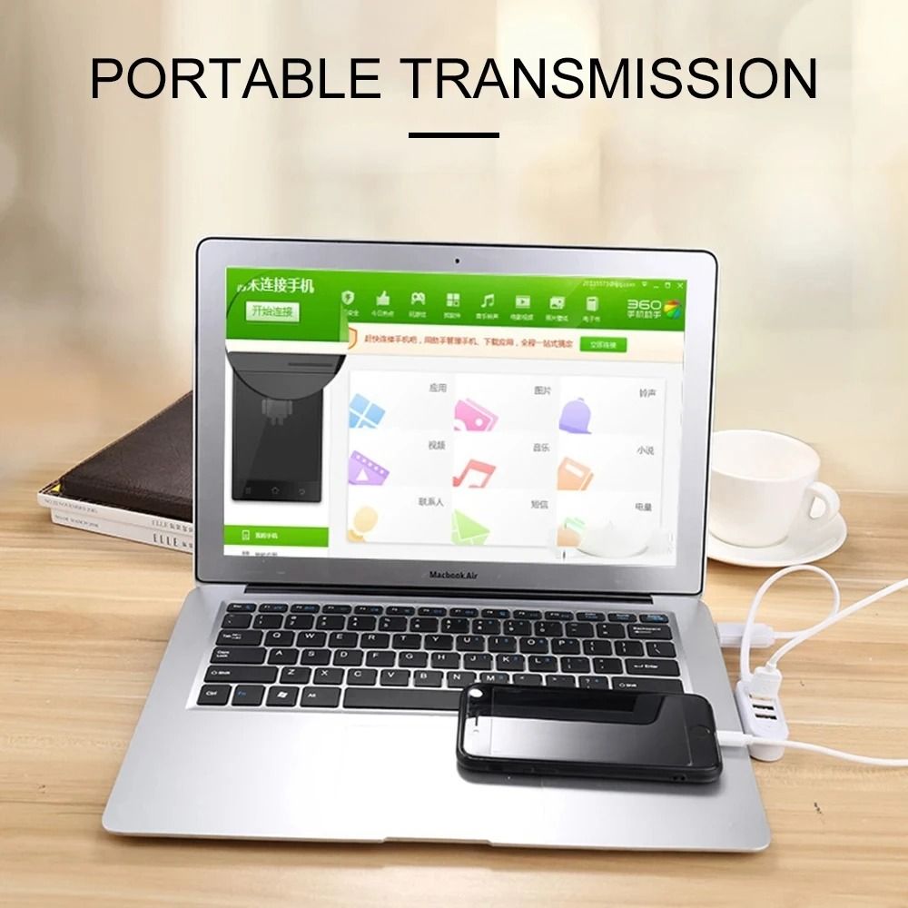 3 In 1 USB Splitter Socket Multi Port Charging And Data Hub Adapter 4