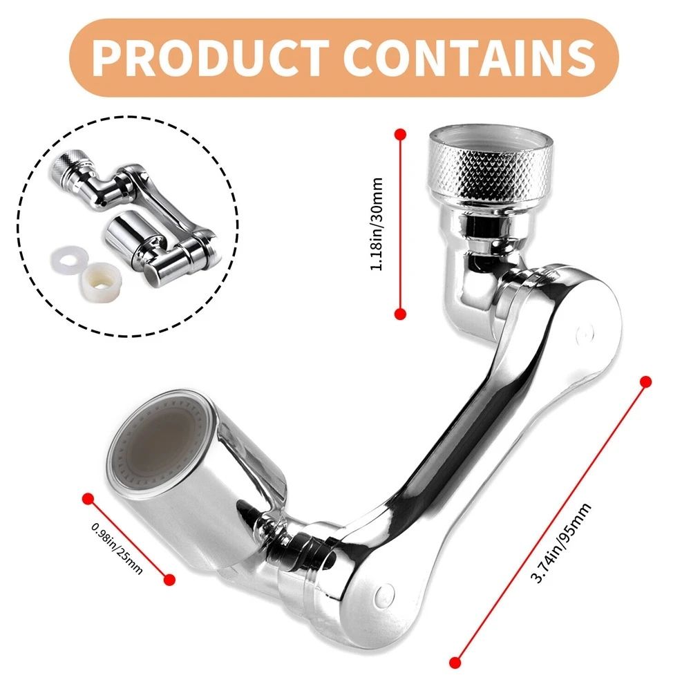 SmartFlow 1080 Rotating Faucet Extender  DualMode Kitchen  Bathroom Sprayer 4
