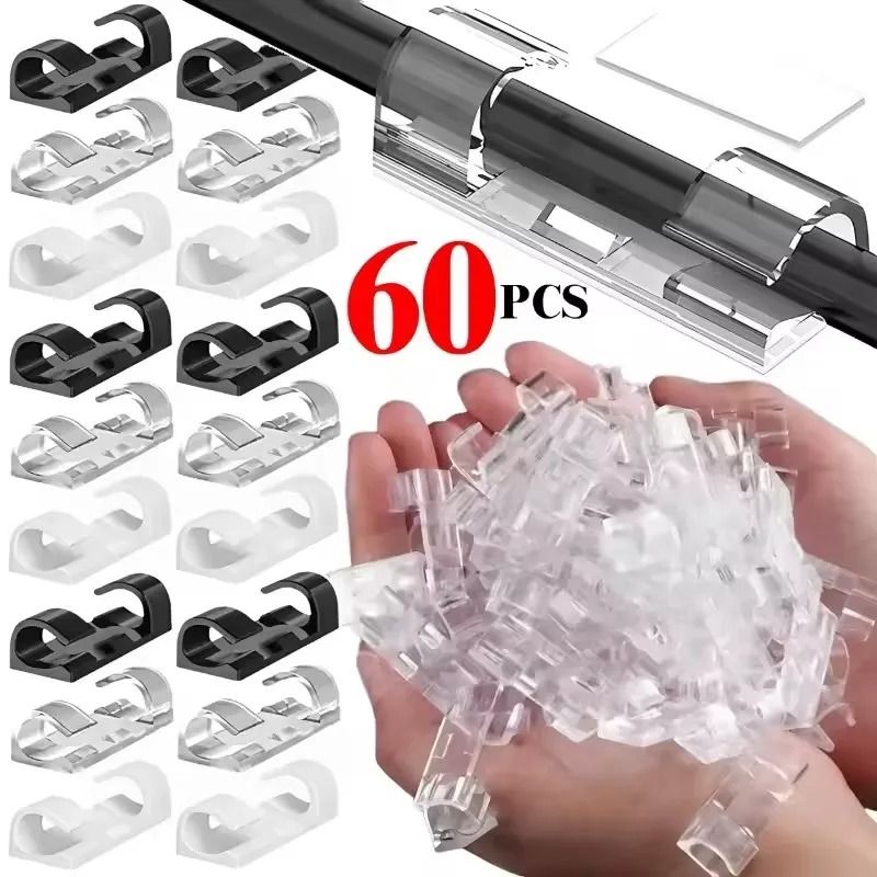 USB Cable Organizer Clips Wire Winder Holder Set 20 Piece