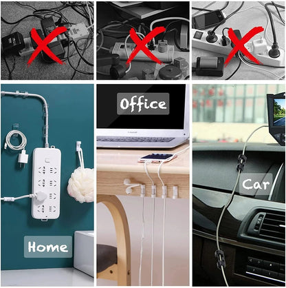 USB Cable Organizer Clips Wire Winder Holder Set 20 Piece 2