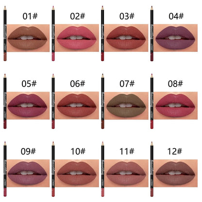 Long Lasting Lipstick Set With Lip Liner Pencil And Matte Lip Gloss 5