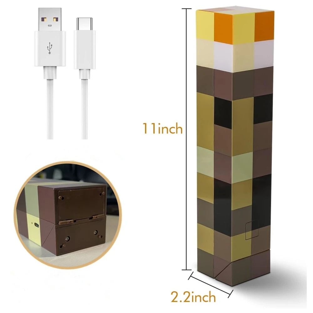 Game Torch LED Night Light With Wall Mount And USB Charging 5