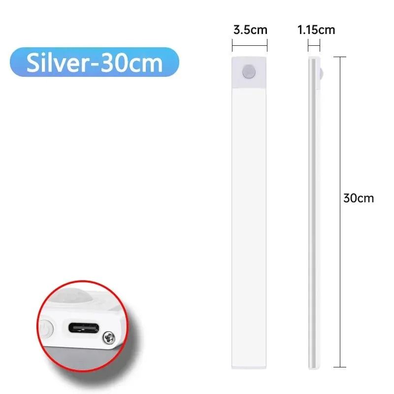 LED Cabinet Light Rechargeable Motion Sensor Lamp USB Type C 10