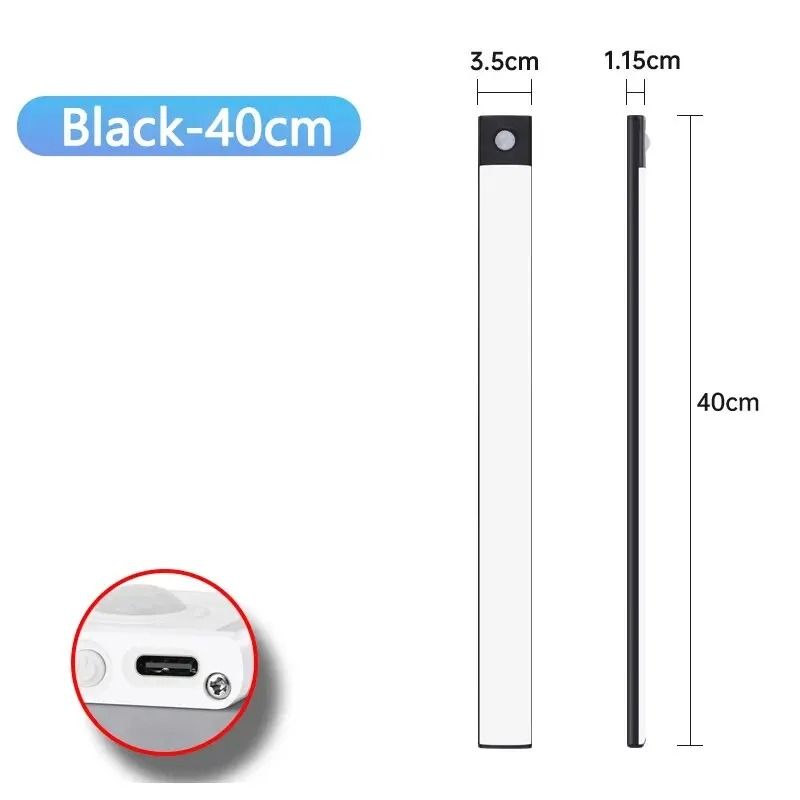 LED Cabinet Light Rechargeable Motion Sensor Lamp USB Type C 15