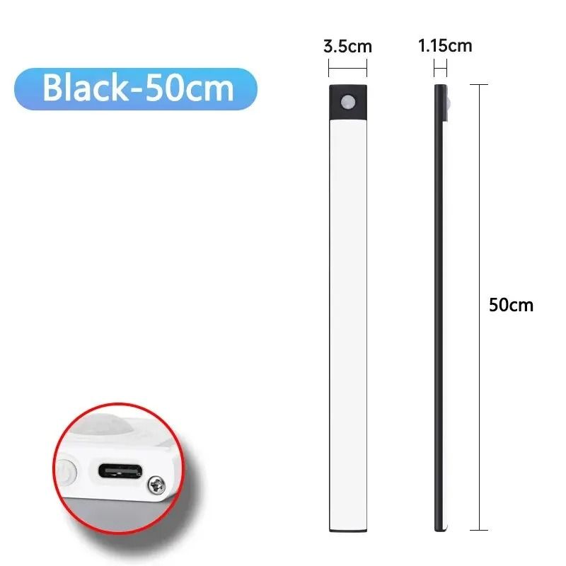 LED Cabinet Light Rechargeable Motion Sensor Lamp USB Type C 16
